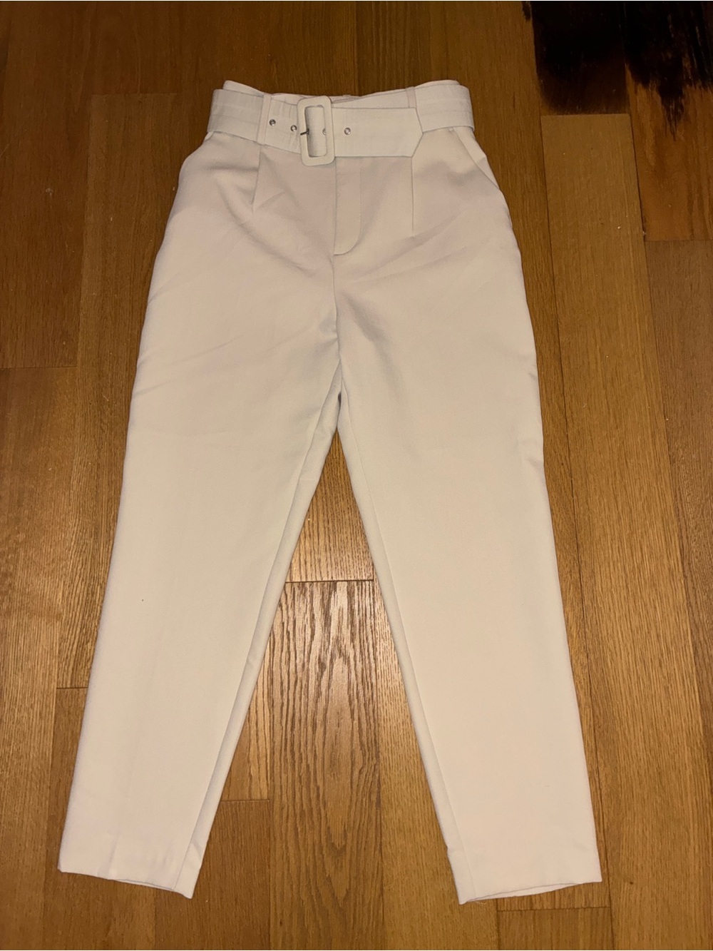 Zara Tan High-Rise Belted Trousers Womens Size Small